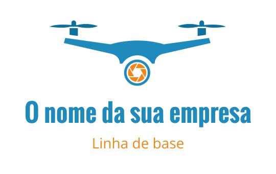 Design de logo moderno de drone com uma lente de câmera no centro