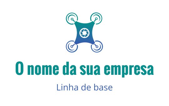 Design de logo moderno de drone com esquema de cores azul e verde-água