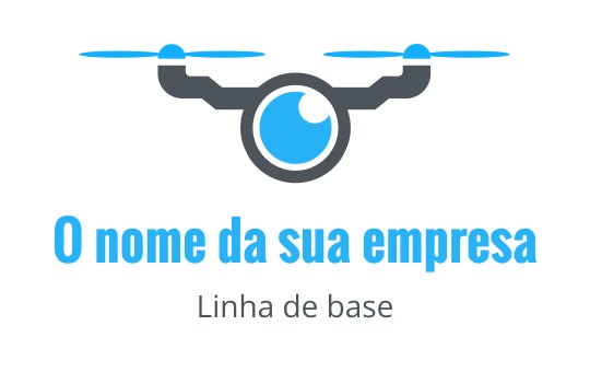 Design de logo moderno de drone com um olho azul e linhas elegantes