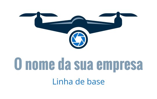 Design de logo moderno de drone com elemento de lente de câmera circular