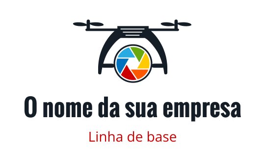 Design de logo de drone com uma lente de câmera colorida e silhueta elegante