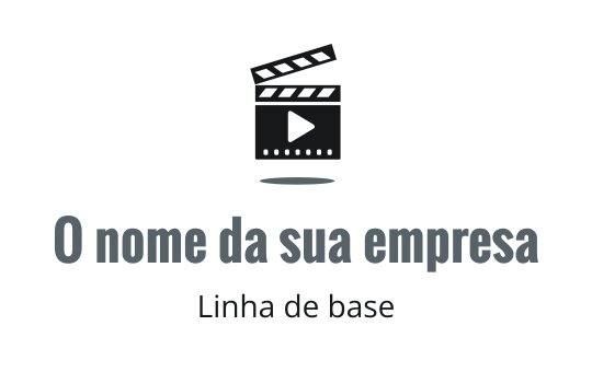Design de logo moderno de claquete de filme com elemento de botão de play