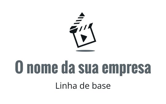 Design de logo criativo de claquete de filme com elemento de botão de play