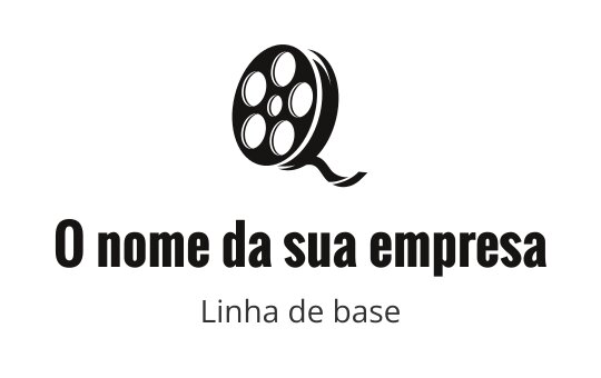 Logo de filme com um design estilizado da letra Q em preto