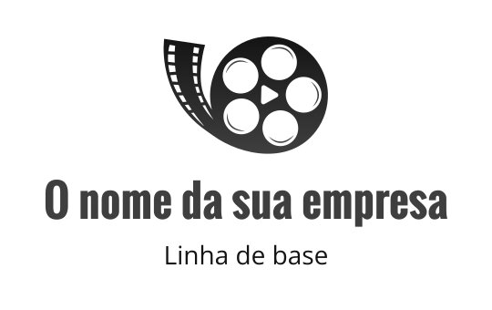 Logo de design de carretel de filme com cartucho circular e fita de filme