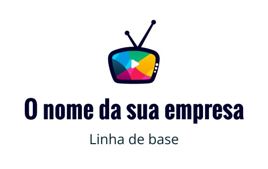 Design de logo de televisão colorido com um botão de play e antenas