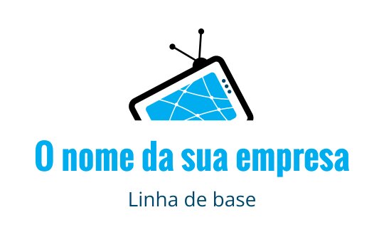 Logo moderno azul com forma geométrica e linhas