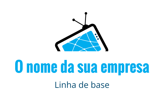 Logo moderno azul com forma geométrica e linhas