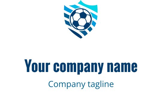Logo de escudo de futebol em cores ciano, verde-azulado e marinho