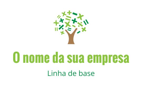 Design de logo moderno de árvore com folhas verdes e tronco marrom