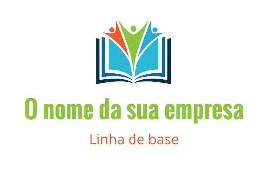 Design de logo colorido com um livro aberto e figuras abstratas