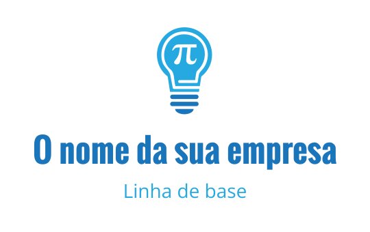 Logo de lâmpada com símbolo pi em azul