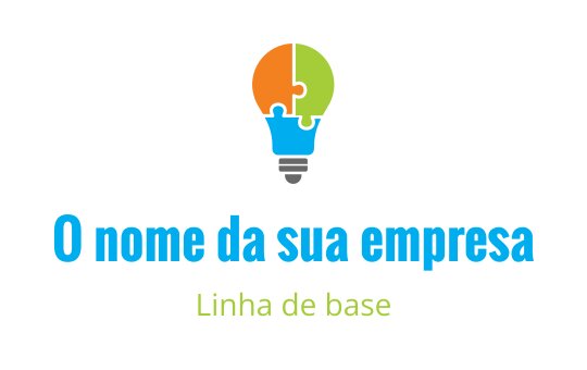 Logo de lâmpada colorida com elementos de peça de quebra-cabeça