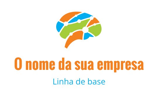 Design de logo de cérebro colorido com linhas e nós interconectados