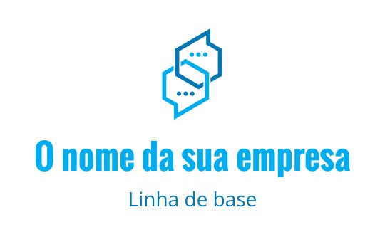 Design de logo moderno em azul com formas interligadas e balões de fala