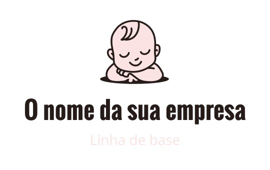 Logo de bebê fofo com expressão serena e cores suaves