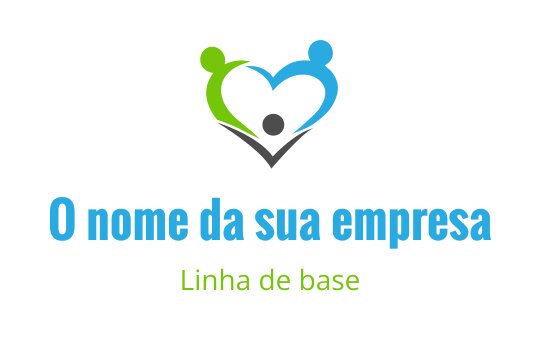 Design de logo de coração colorido com figuras abstratas em verde e azul