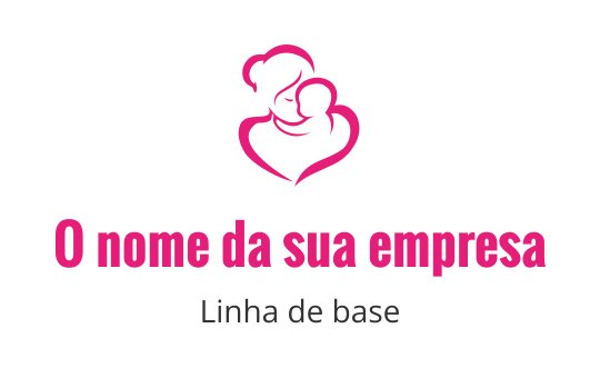 Logo design com contornos rosa de mãe e filho