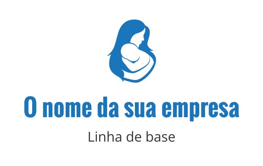 Design de logo moderno em azul com silhueta de mãe e filho