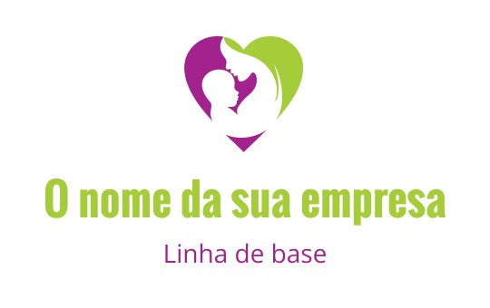 Logo em forma de coração com silhueta de pai e filho em cores vibrantes