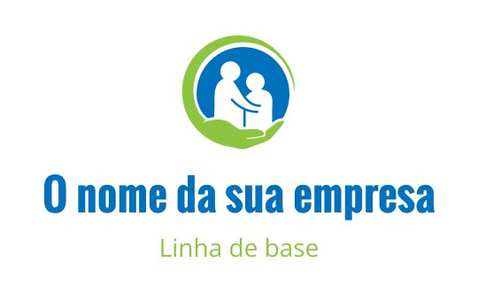 Design de logo moderno com duas figuras em um quadro circular verde e azul