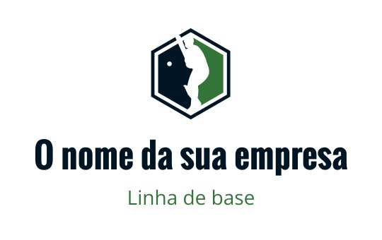 Design de logo hexagonal com uma silhueta e detalhes em verde