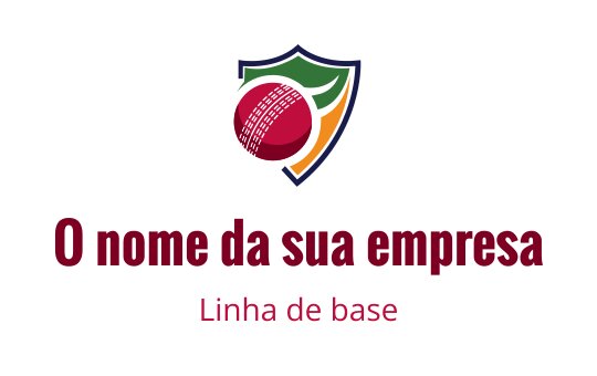 Design de logo colorido com uma fruta vermelha e folhas verdes em um escudo
