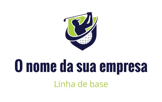 Design de logo dinâmico de golfe com um golfista em ação dentro de um escudo