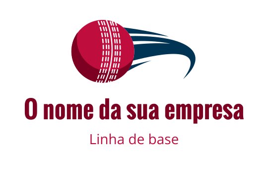 Logo de bola de críquete dinâmica com linhas de movimento em azul e vermelho