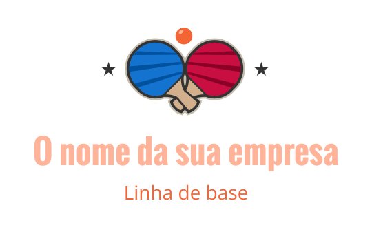 Design de logo colorido com raquetes de pingue-pongue cruzadas e uma bola