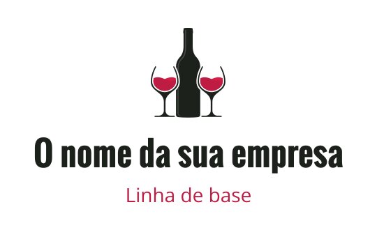 Design de logo elegante de garrafa de vinho com dois copos e detalhes em vermelho