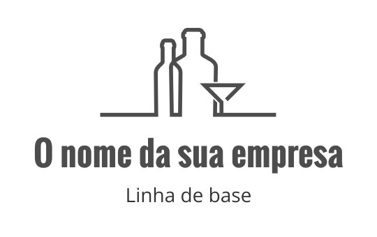 Design de logo minimalista com duas garrafas e um copo de coquetel