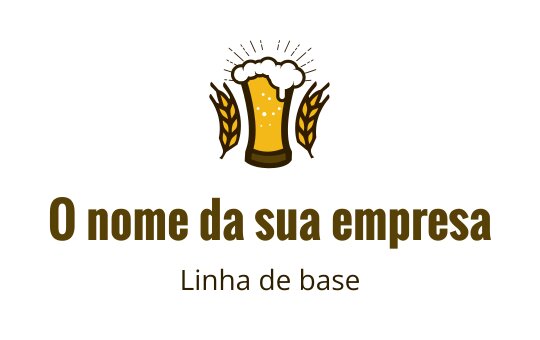 Logo de caneca de cerveja ousada com trigo e espuma no topo