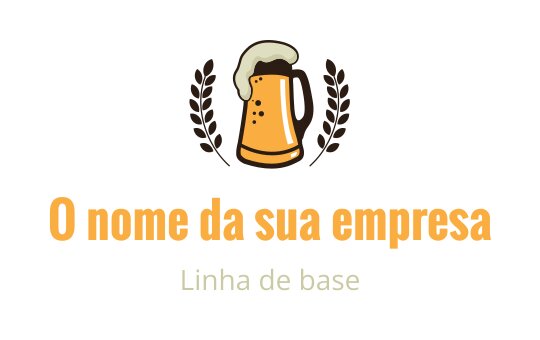 Logo de caneca de cerveja divertida com elementos de trigo e cores quentes