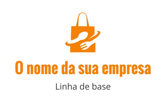 Logo de sacola de compras moderna com mão e movimento circular