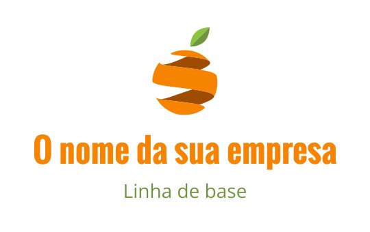 Design de logo moderno de fruta laranja com detalhes em folha verde