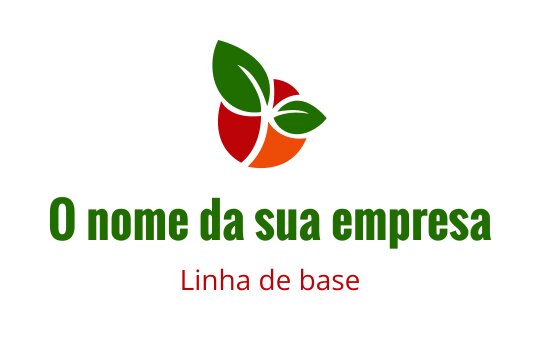 Design de logo moderno com um motivo colorido de frutas e folhas