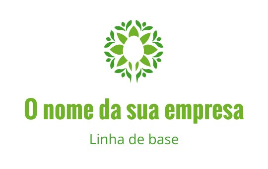 Design de logo moderno em verde com uma coroa de folhas e forma central