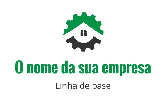 Design de logo moderno com uma casa e engrenagem em verde e preto