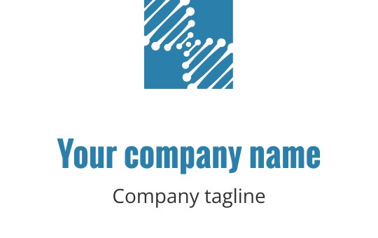Logo em teal com cadeias de DNA entrelaçadas em estilo moderno