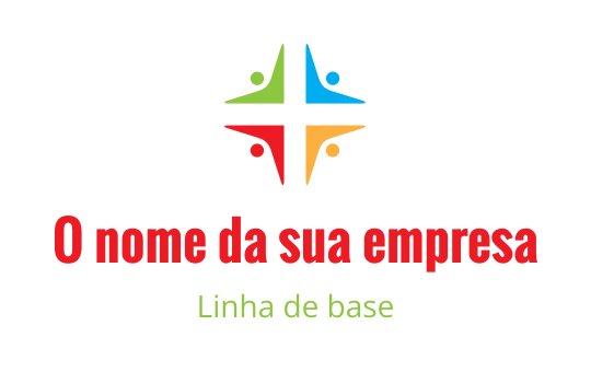 Design de logo colorido com uma forma de estrela e quatro figuras humanas