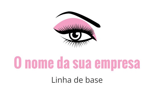 Design de logo elegante com um cílio rosa acima de um texto em negrito