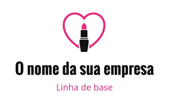 Design de logo elegante com um batom dentro de um coração