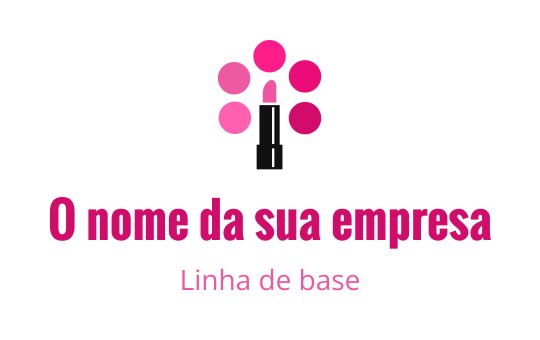 Design de logo elegante com batom e elementos circulares coloridos