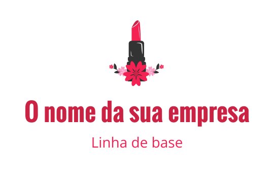 Logo de batom ousado com flores rosas e tipografia elegante