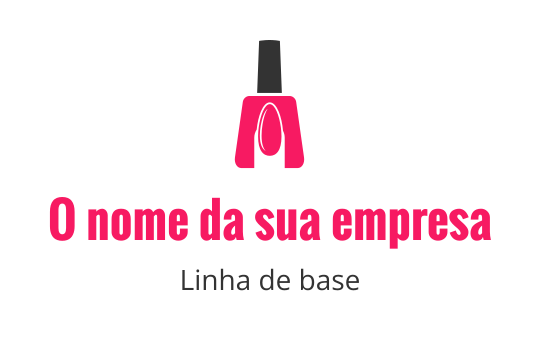 Design de logo de esmalte rosa estiloso com silhueta de frasco elegante