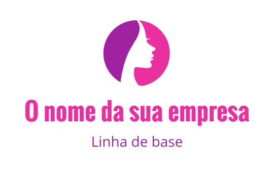 Design de logo de perfil elegante em tons de rosa e roxo