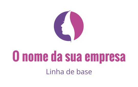 Design de logo elegante com silhueta de perfil em círculos roxos e rosas
