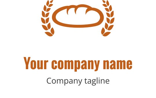 Logo design rústico em marrom com um pão estilizado