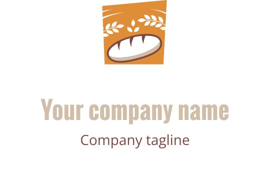 Design de logo elegante com um pão estilizado em dourado e marrom